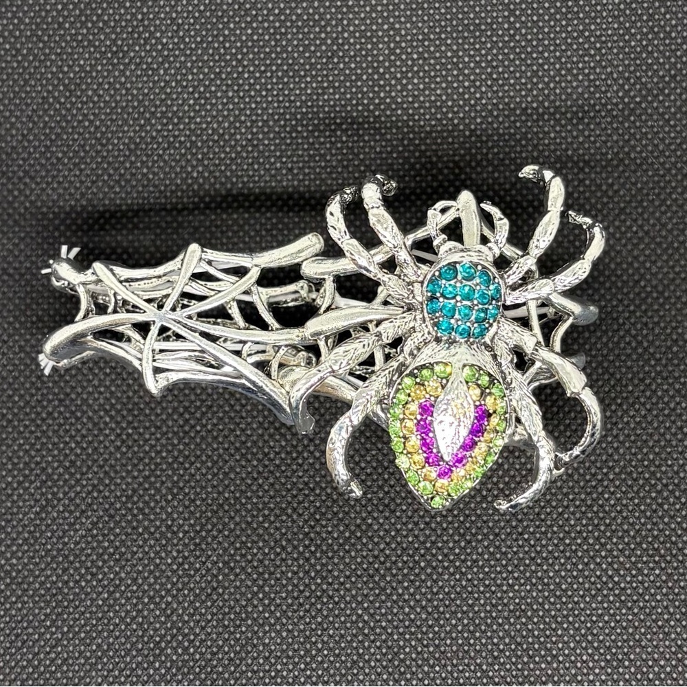 Statement Spicer Web Cuff Bracelet | Crystal Rhinestone | Halloween Gothcore - Picture 6 of 7